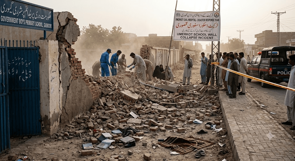 Horror at School: Three Students Crushed to Death in Devastating Wall Collapse Near Umerkot