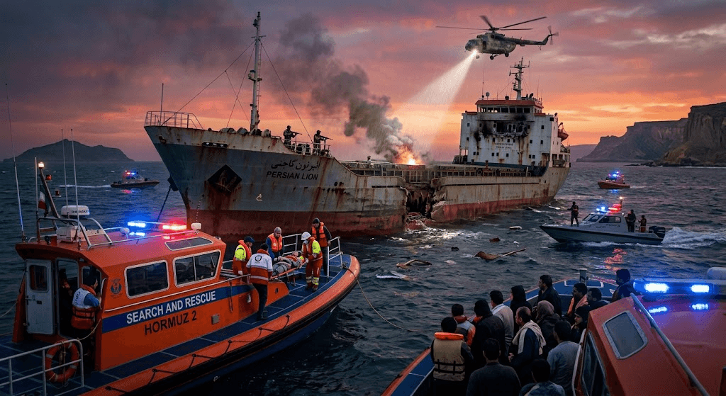 Tragedy in the Strait: One Dead and Three Injured After Iranian Commercial Vessel Struck Near Qeshm Island