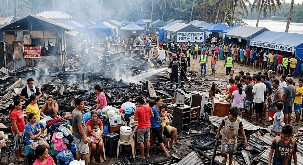 Left with Nothing: Over 200 Families Displaced as Dawn Fire Razes Davao City Neighborhood