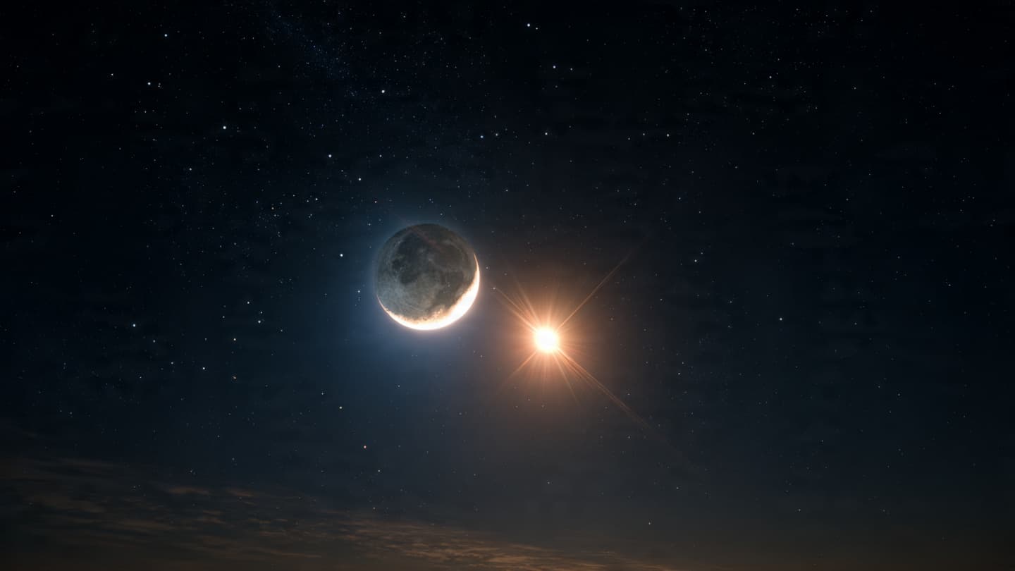 For a Moment, the Moon Will Borrow Venus from the Sky