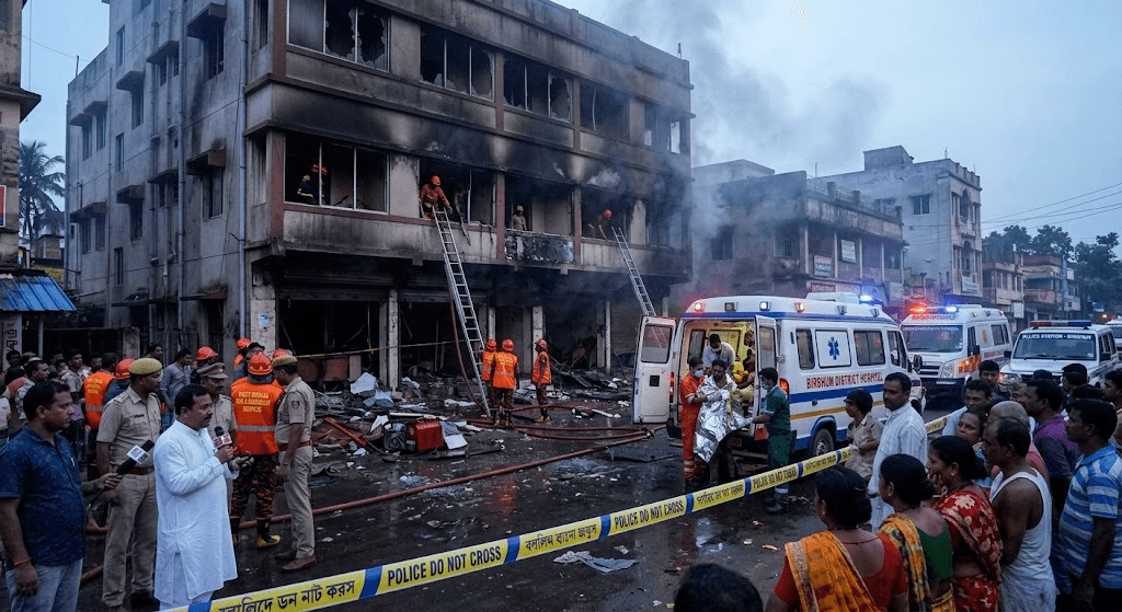Tragedy in Birbhum: Massive Dawn Hotel Fire Claims at Least 7 Lives in West Bengal