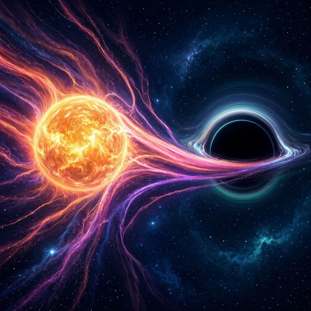 Cosmic Cannibalism: A Black Hole Feeds