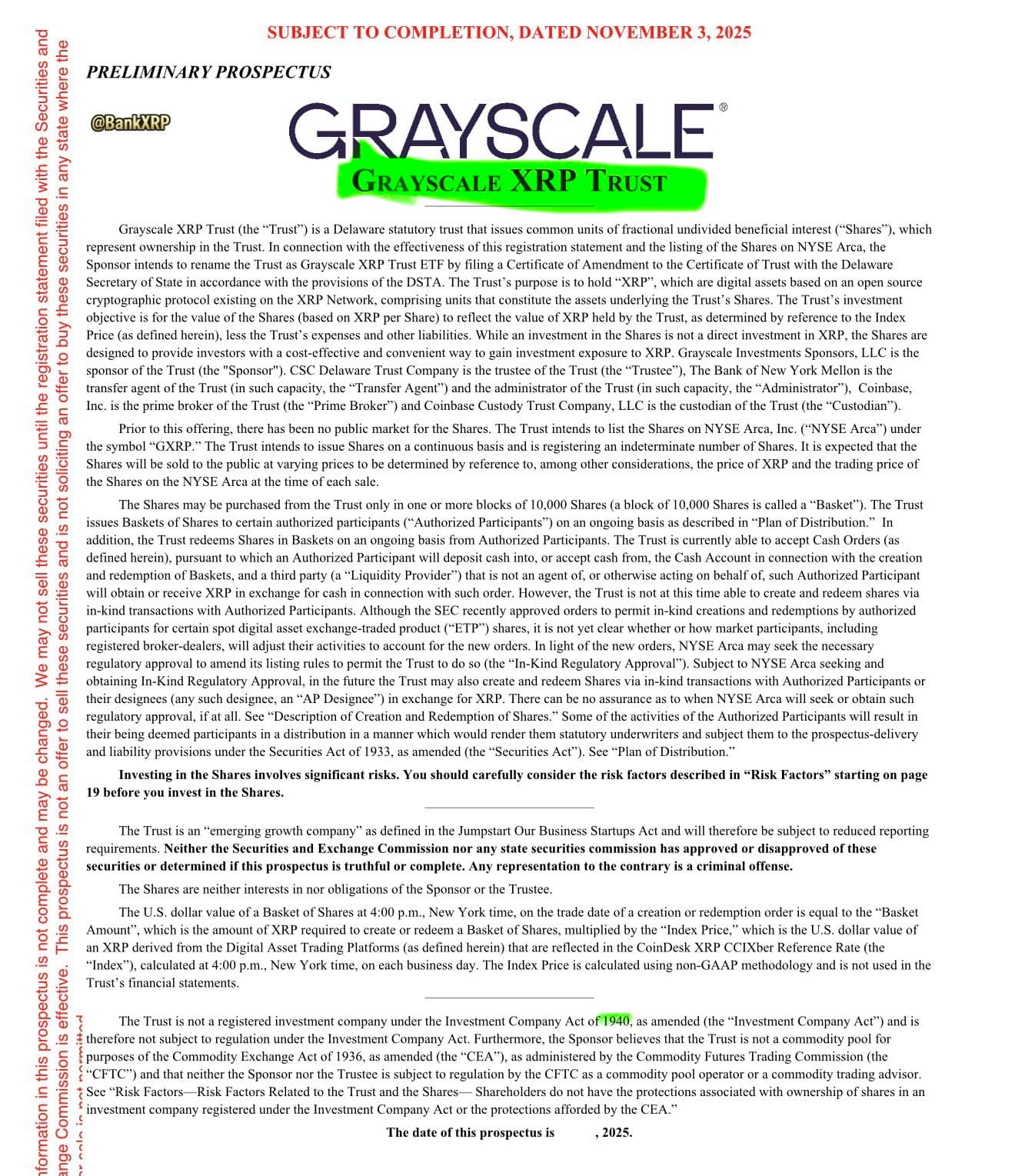⚡Institutional XRP Exposure is Coming: Grayscale Files Amendment #2 for Its XRP Trust (GXRP)