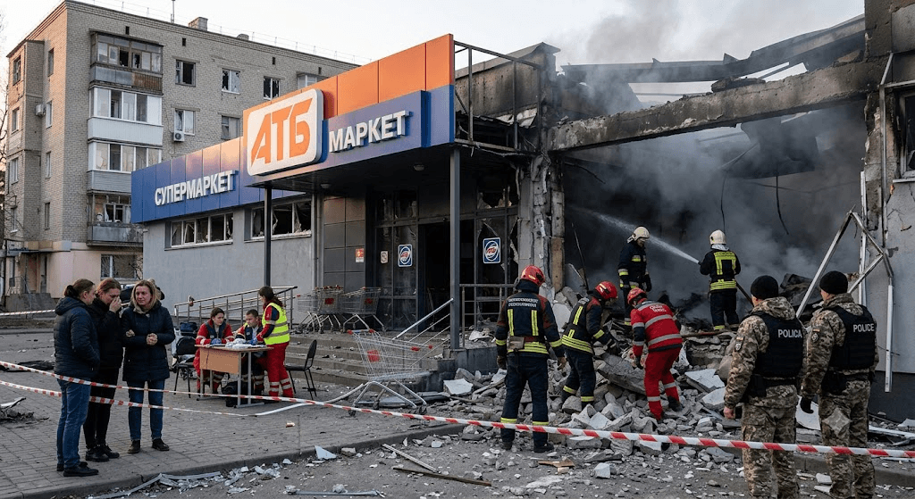 9-Year-Old Child Among Two Killed in Deadly Russian Drone Strike on Ukrainian Supermarket