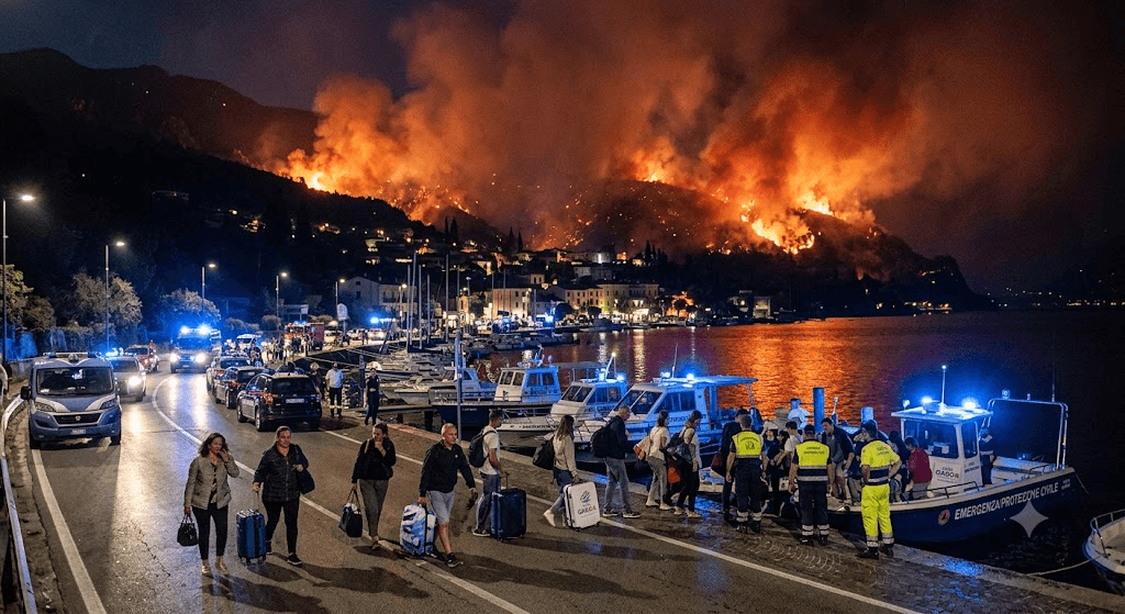 Inferno Near Lake Garda: Over 200 Evacuated as Wildfire Rages Out of Control
