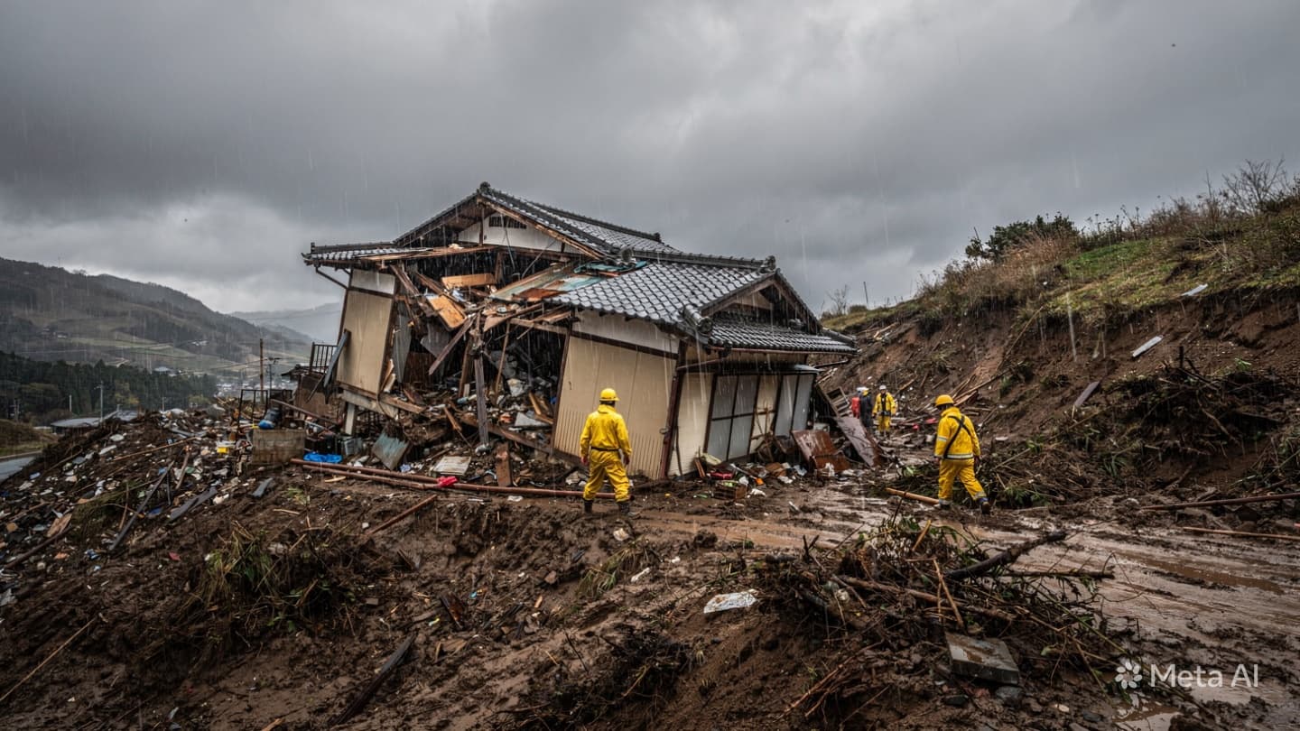 Structural Failure in Nara: One Elderly Individual Injured as Home Collapses Due to Erosion