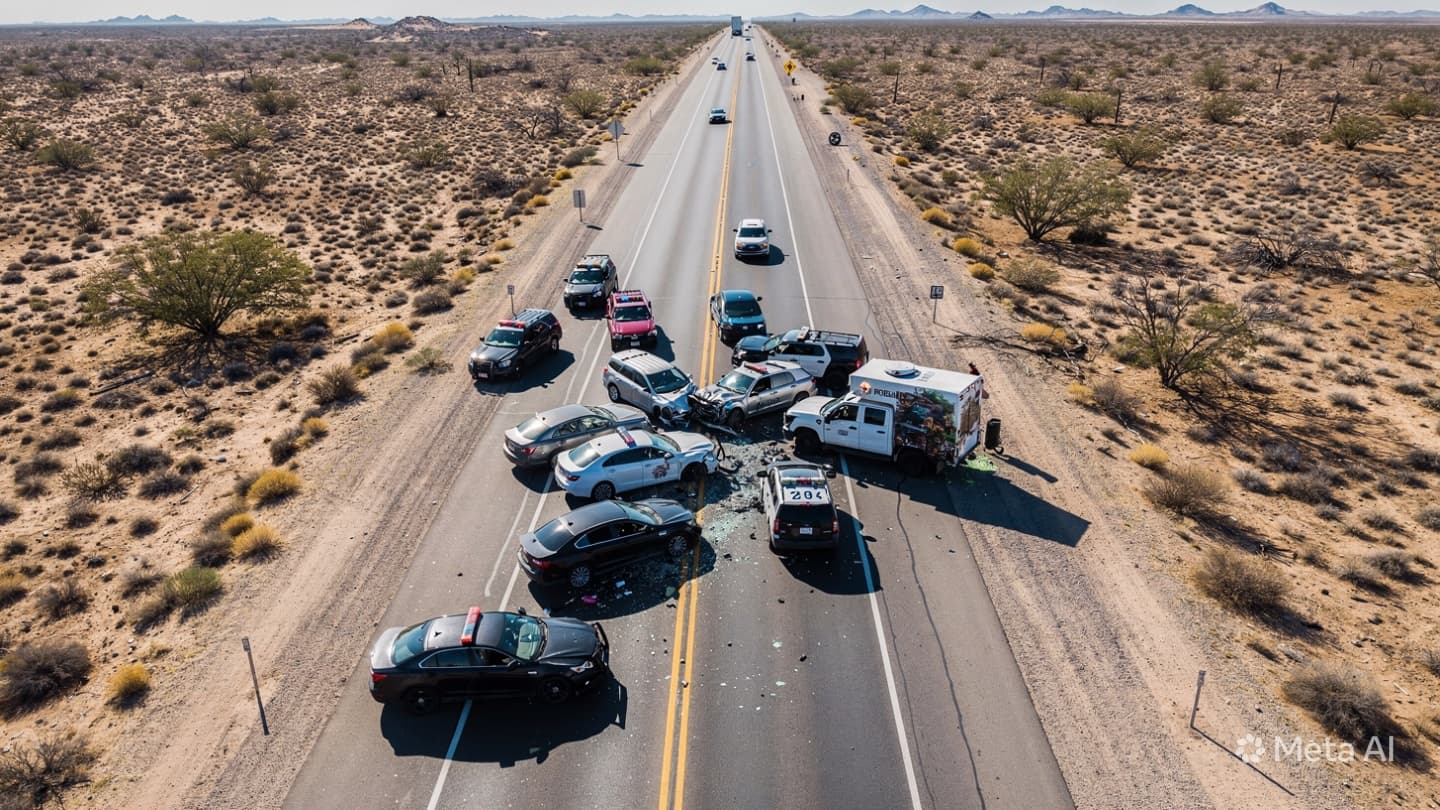 Fatal Desert Road Accident: Three People Die in Multi-Vehicle Pile-Up on July Fourth Today
