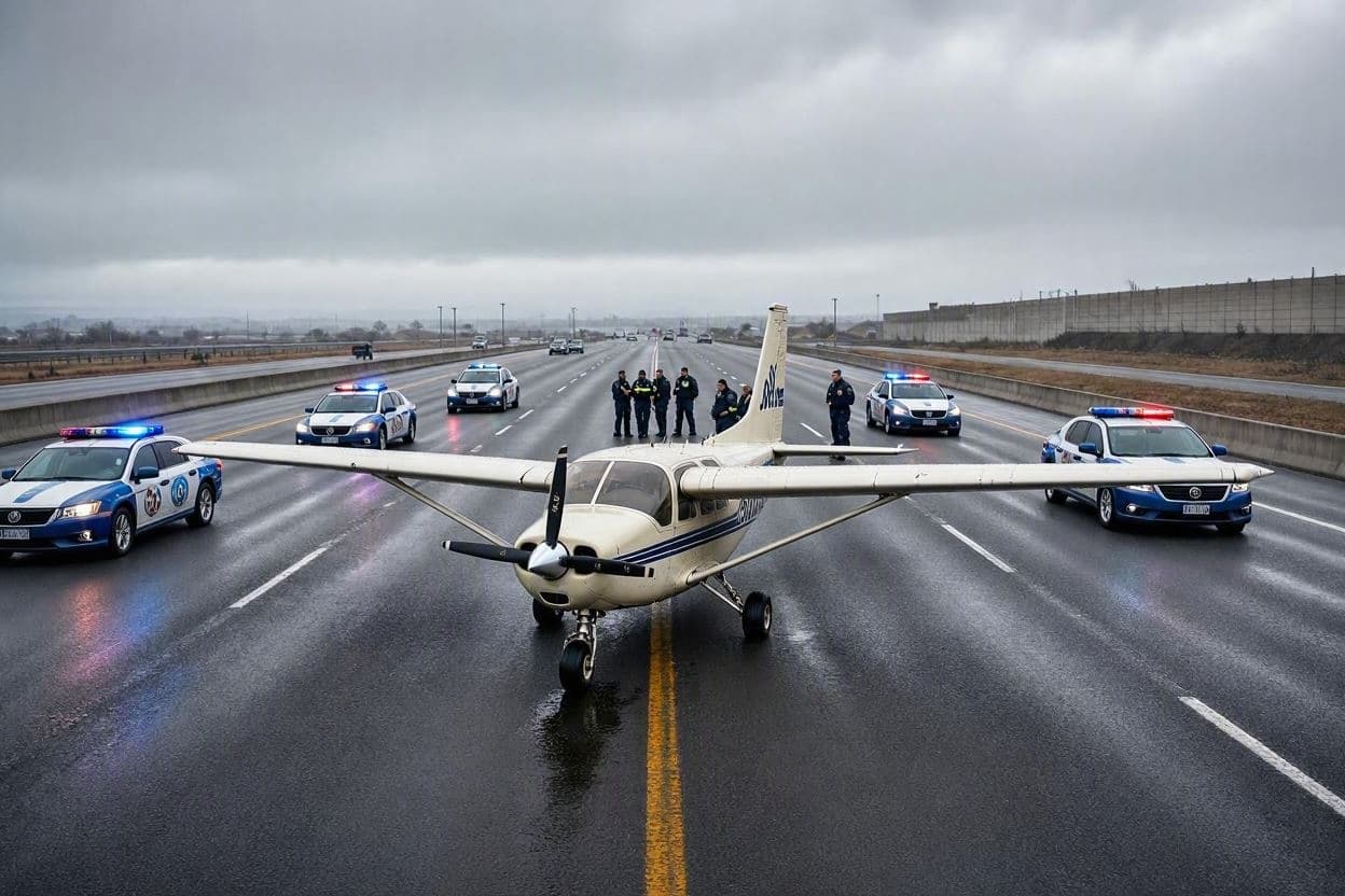 Pilot safely lands small plane on highway east of Edmonton
