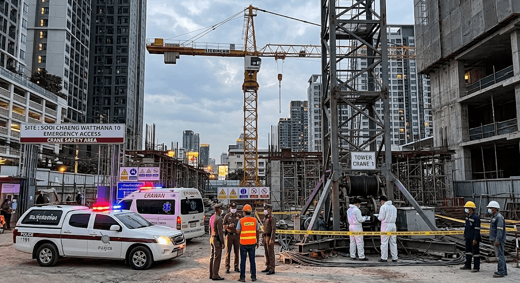 Tragedy at Bangkok High-Rise: Construction Worker Dies in Tower Crane Entanglement
