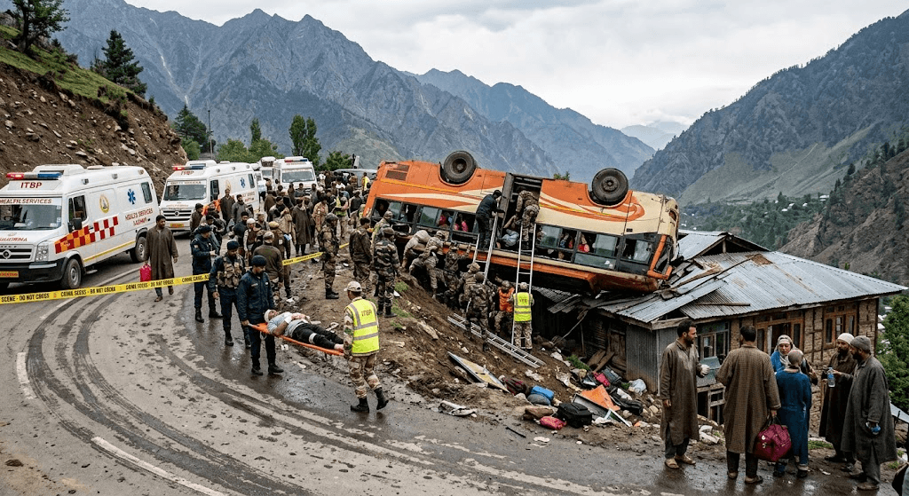 Tragedy Averted: 30 Injured in Amarnath Yatra Bus Crash in J&K's Ganderbal