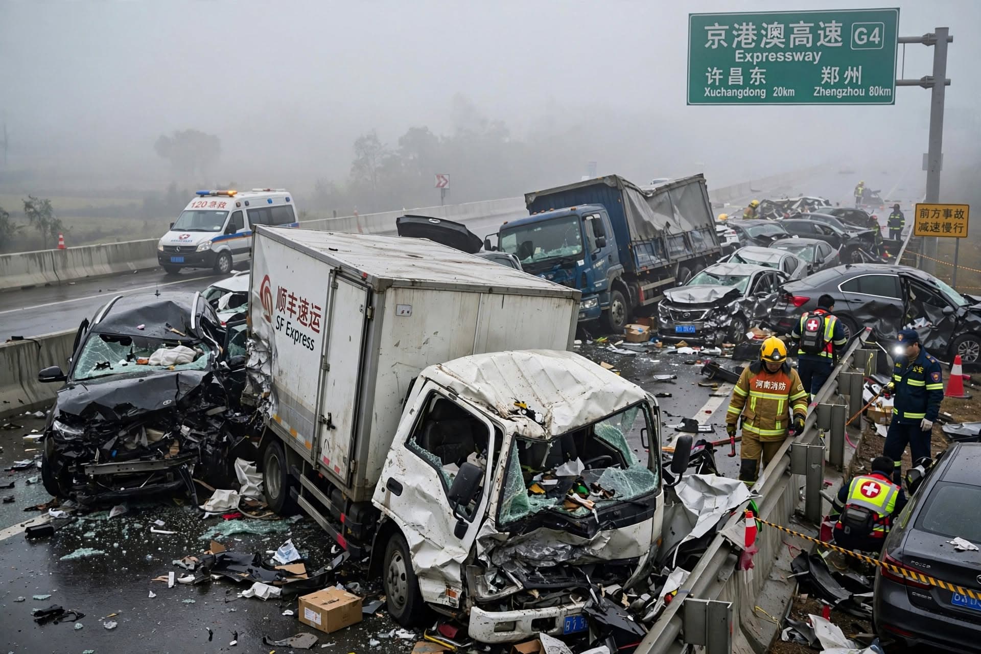 Expressway Pileup In Henan Province, Five Dead After Multi Vehicle Collision, Eighteen Injured