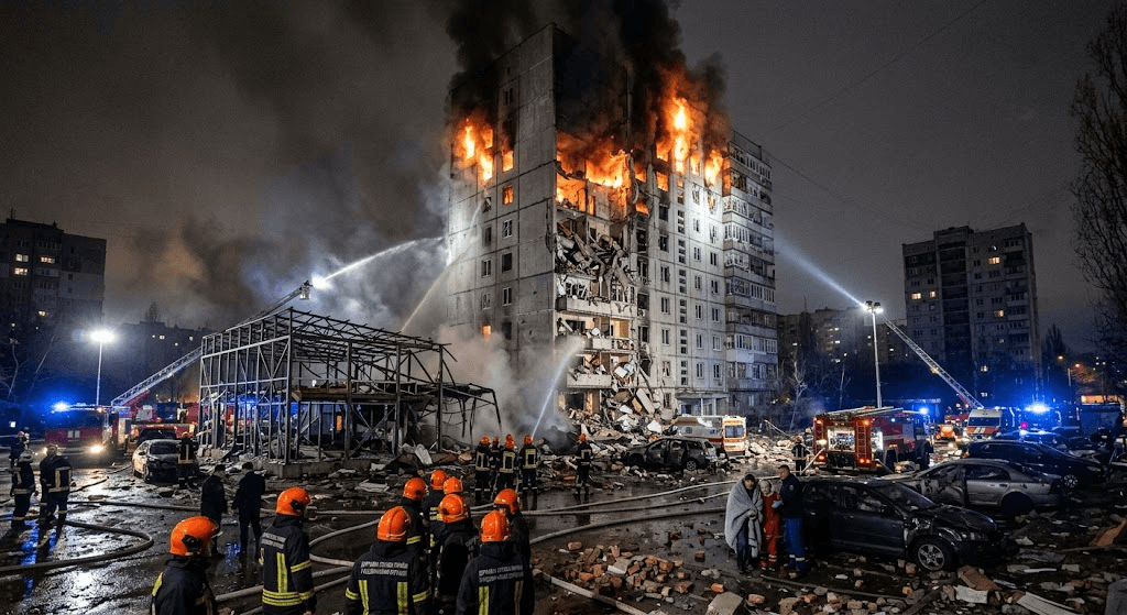 Midnight Mayhem: 3 Dead as Russian Missile and Drone Barrage Breathes Fire Across Ukraine