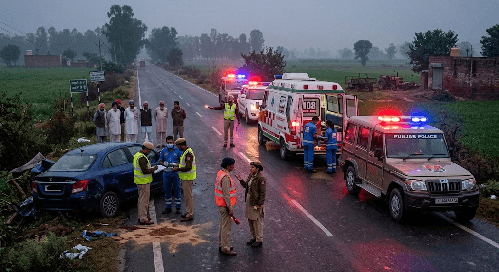 Tragedy on the Road: Speeding Car Plunges Punjab Laborers into Grief; 8 Dead, 12 Injured in Sangrur