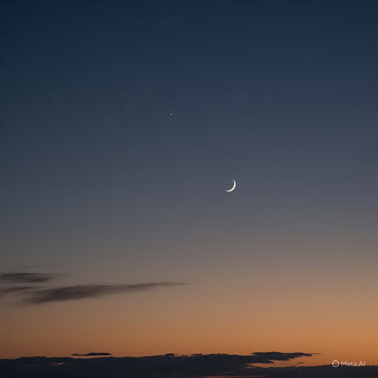 As Dusk Softens the Sky, a Crescent Moon Drifts Past Saturn in Quiet Alignment