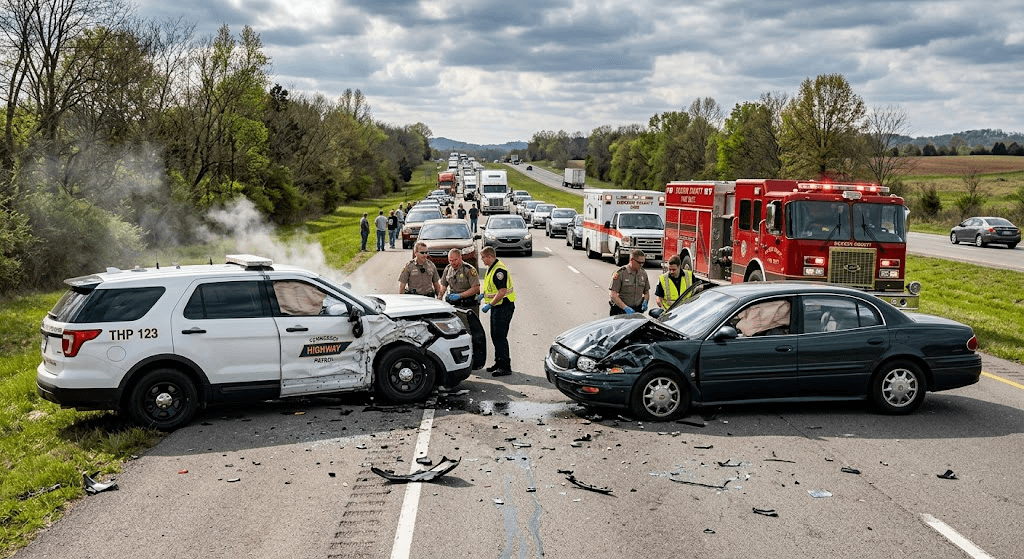 Highway Horror: Patrol Sergeant and Wrong-Way Driver Injured in High-Speed I-40 Crash