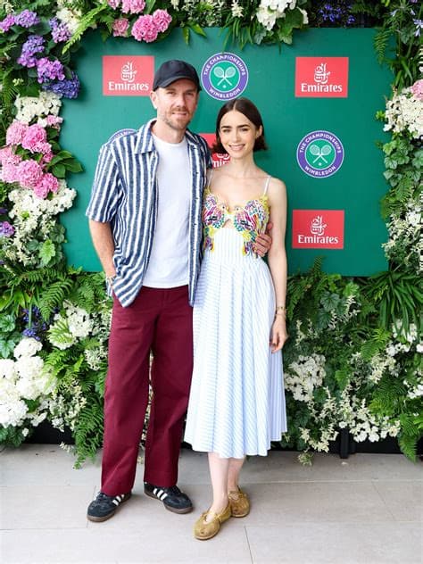 Lily Collins Attends Day 14 of Wimbledon 2026