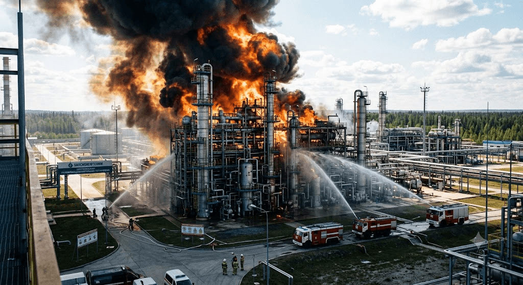Explosion and Flames: Drone Attack Targets Major Petrochemical Hub in Tobolsk, Siberia