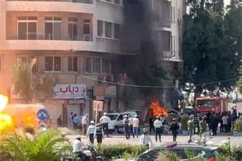 Explosions rock Damascus near hotel hosting French President Macron
