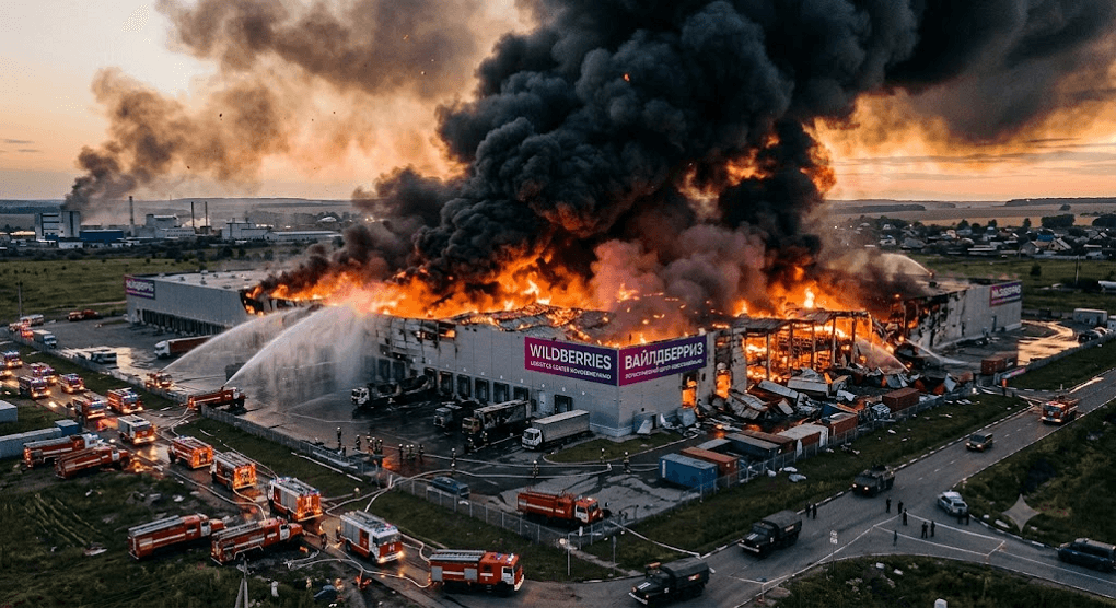Huge Inferno Rages at Wildberries Logistics Hub in Samara Oblast Following Mass Ukrainian Drone Strike
