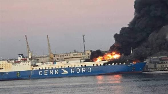 Russian Drone Strike Damages Turkish Cargo Ship Sailing from Ukraine
