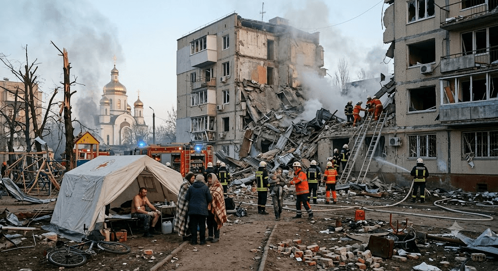 Tragedy in Kyiv: 9 Dead, 28 Injured After Massive Overnight Russian Missile Strike