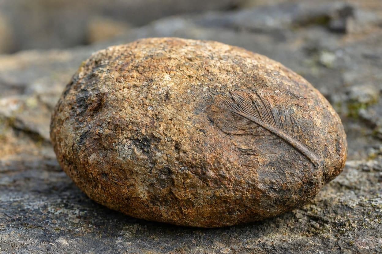 A feather trapped in dinosaur dung tells a story of extinction