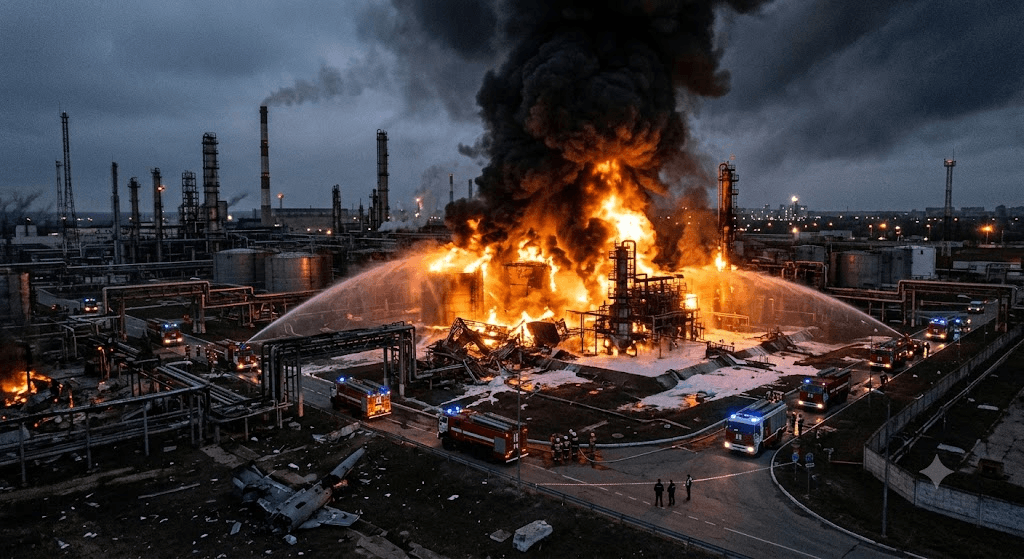Inferno in Samara: Ukrainian Strike Triggers Massive Fire at Syzran Oil Refinery