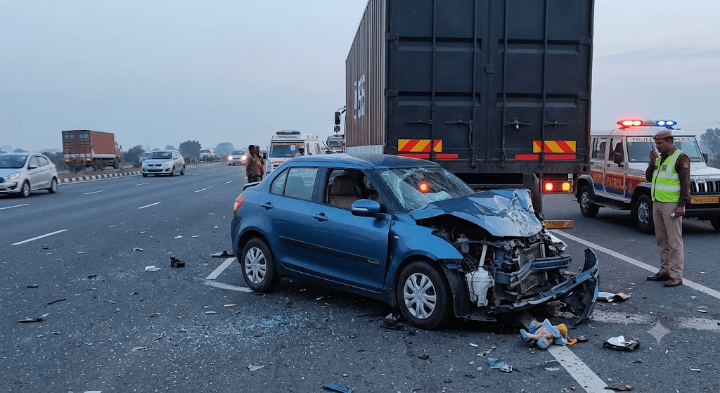 Umaria Highway Horror: 5 of a Family Dead After Car Rams Into Stationary Truck
