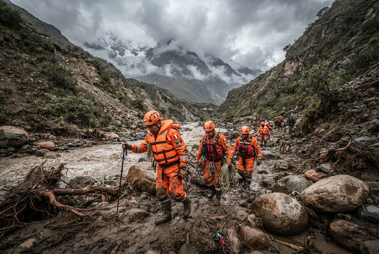 Andean River Ravine: Flash Flood Surge Sweeps Away Agricultural Workers, Leaving Two Dead In Peru Andean River Ravine: Flash Flood Surge Sweeps Away Agricultural Workers, Leaving Two Dead In Peru