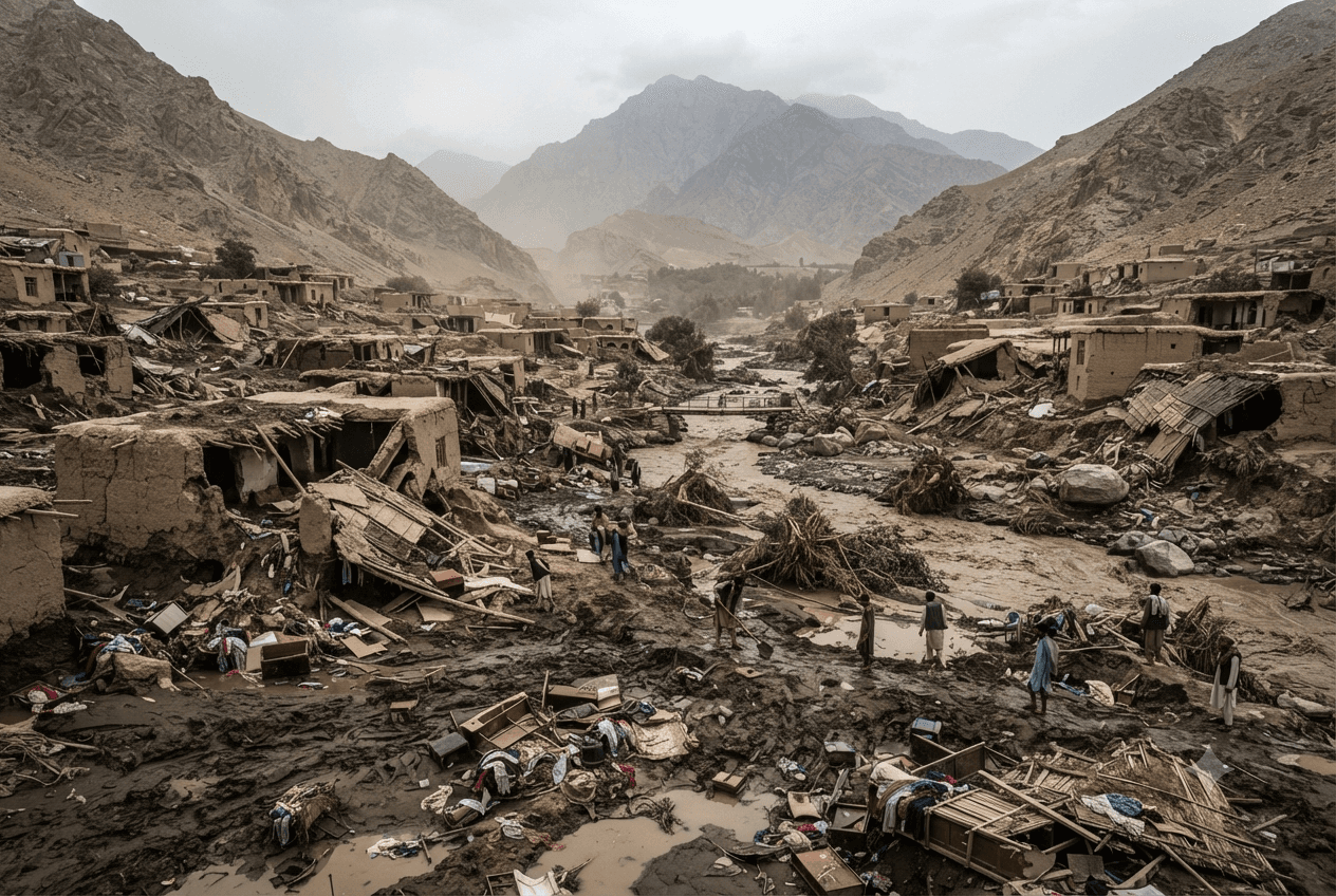 Eastern Afghanistan Tragedy: Massive Flash Floods Collapse Mud Brick Houses and Leave Nineteen Dead Eastern Afghanistan Tragedy: Massive Flash Floods Collapse Mud Brick Houses and Leave Nineteen Dead