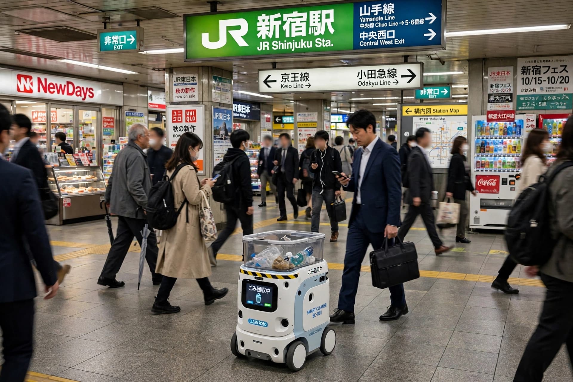 Robot Bins Beneath Tokyo’s Crowds: Shinjuku Tests a New Way to Keep Japan’s Railways Clean Robot Bins Beneath Tokyo’s Crowds: Shinjuku Tests a New Way to Keep Japan’s Railways Clean