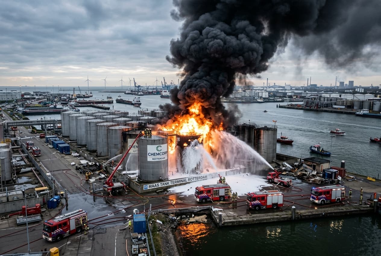 Blast at Rotterdam Port: Industrial Explosion at Chemical Storage Site Injures Three Workers, Triggers Evacuation Blast at Rotterdam Port: Industrial Explosion at Chemical Storage Site Injures Three Workers, Triggers Evacuation