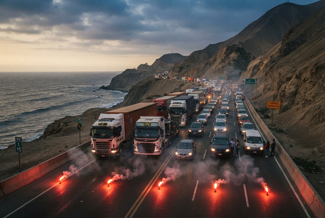 Passenger Bus Tragedy: One Killed And Five Hospitalized In Severe Panamericana Sur Highway Fire Passenger Bus Tragedy: One Killed And Five Hospitalized In Severe Panamericana Sur Highway Fire