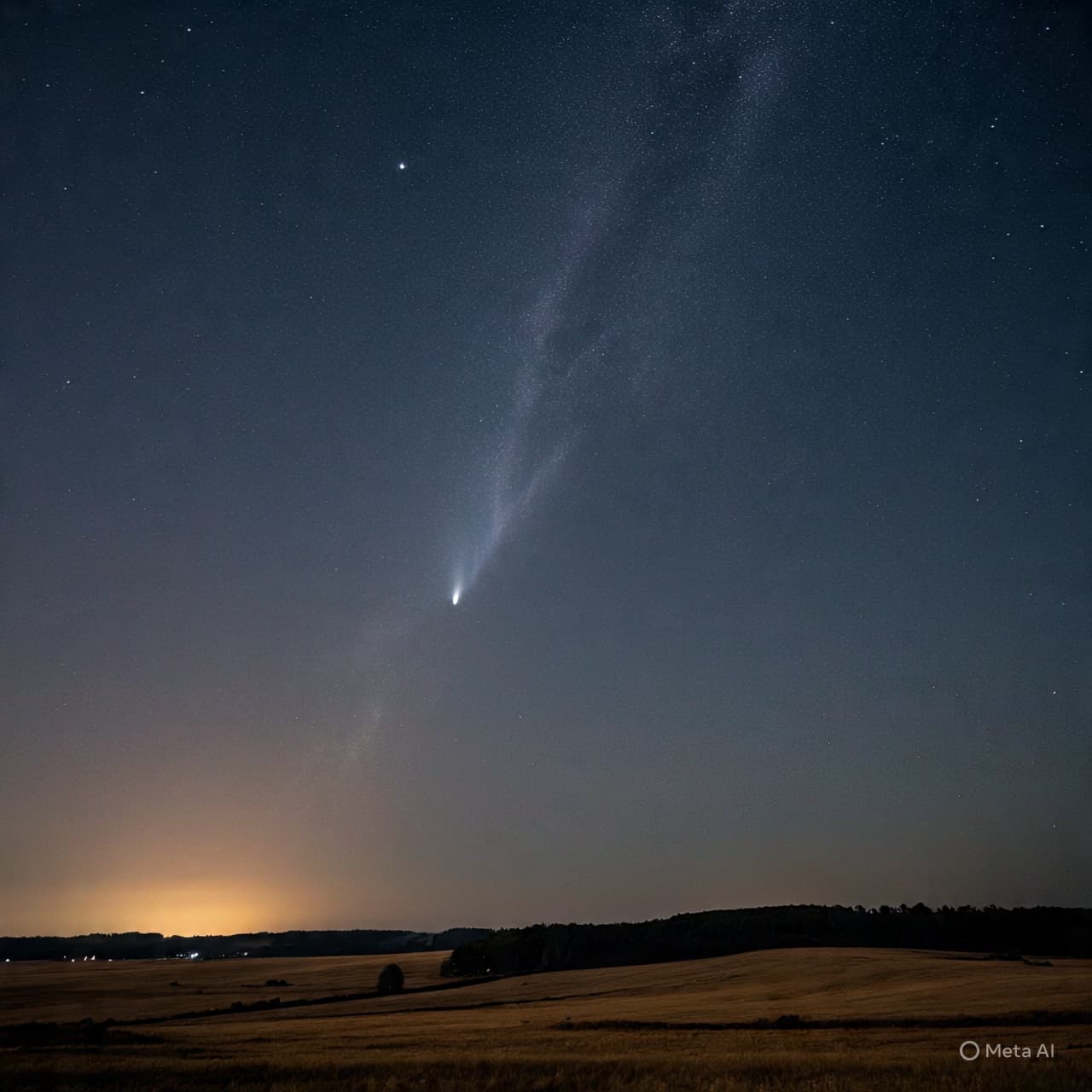 Between Earth and the Stars: A Meteor’s Afterglow Wraps Around a Distant Comet Between Earth and the Stars: A Meteor’s Afterglow Wraps Around a Distant Comet
