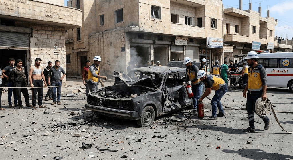 Ammunition Car Explosion Kills 2, Injures 5 in Syria’s Idlib Countryside Ammunition Car Explosion Kills 2, Injures 5 in Syria’s Idlib Countryside