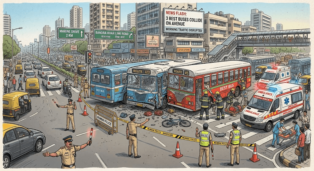 Traffic Chaos in Yishun: 3 Hospitalized Following Multi-Bus Collision on Avenue 2 Traffic Chaos in Yishun: 3 Hospitalized Following Multi-Bus Collision on Avenue 2