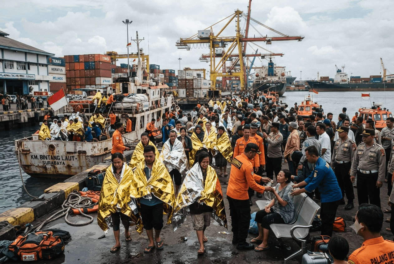 Passenger Ferry Fire 02: Five Dead and Dozens Missing Off East Java Coastline Passenger Ferry Fire 02: Five Dead and Dozens Missing Off East Java Coastline