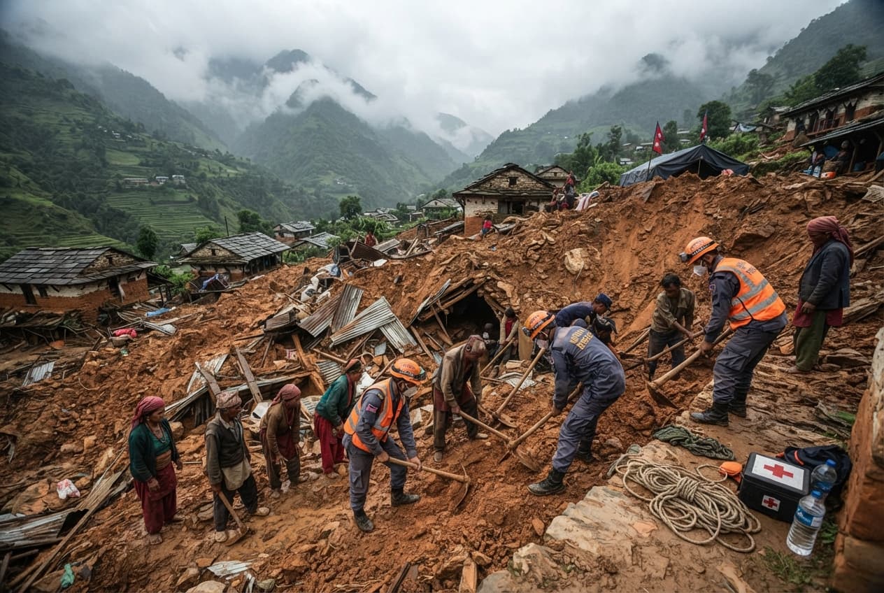 Eastern Nepal Landslide Tragedy: Five Members of Single Family Buried Alive in Home Eastern Nepal Landslide Tragedy: Five Members of Single Family Buried Alive in Home