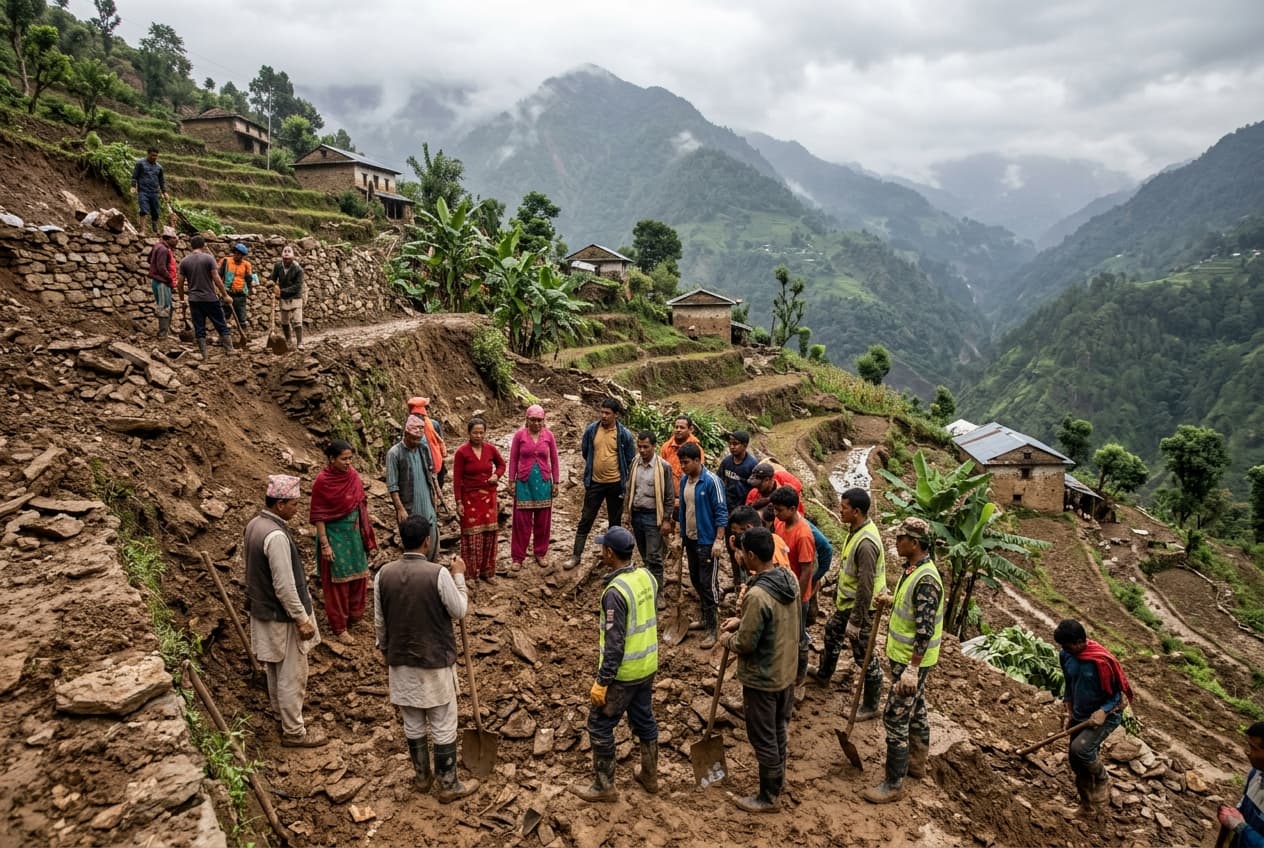 Fatal Landslide Hits Nisikhola Village in Baglung District as Heavy Rainfall Continues Across Nepal Fatal Landslide Hits Nisikhola Village in Baglung District as Heavy Rainfall Continues Across Nepal