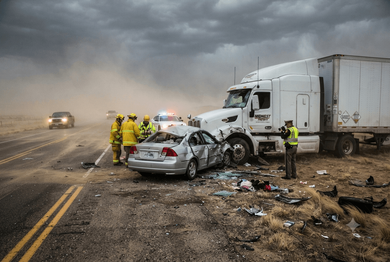 Highway Crash Tragedy: Heavy Sandstorm Triggers Devastating Collision on Makkah-Medina Route Leaving Two Dead Highway Crash Tragedy: Heavy Sandstorm Triggers Devastating Collision on Makkah-Medina Route Leaving Two Dead