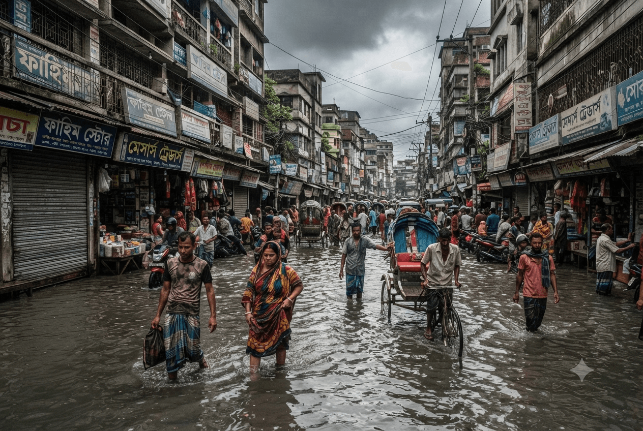 Severe Flooding in Bangladesh: Millions Affected as Flash Floods and Landslides Displace Local Residents Severe Flooding in Bangladesh: Millions Affected as Flash Floods and Landslides Displace Local Residents