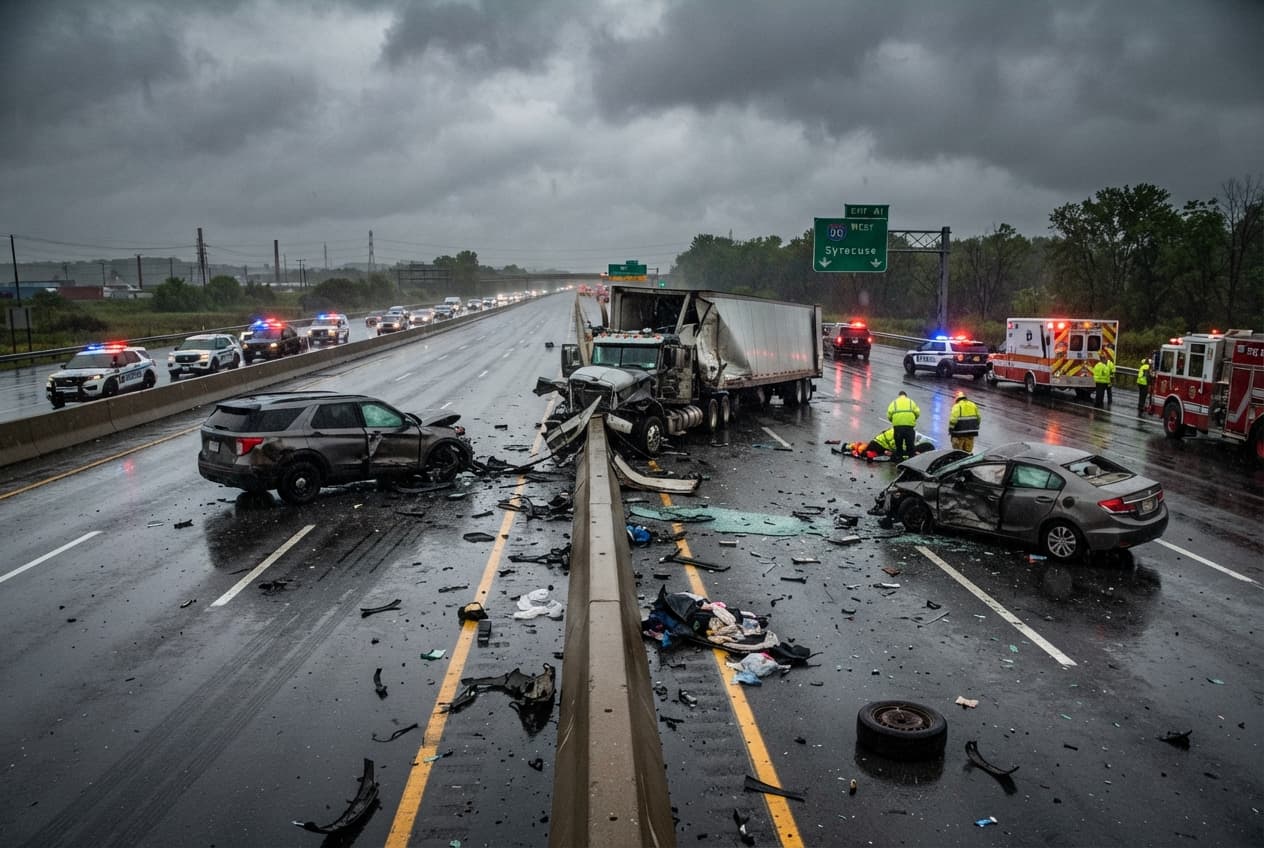 Highway Chaos: Multi-Vehicle Pileup on Interstate 95 Leaves Two Dead and Several Injured Highway Chaos: Multi-Vehicle Pileup on Interstate 95 Leaves Two Dead and Several Injured