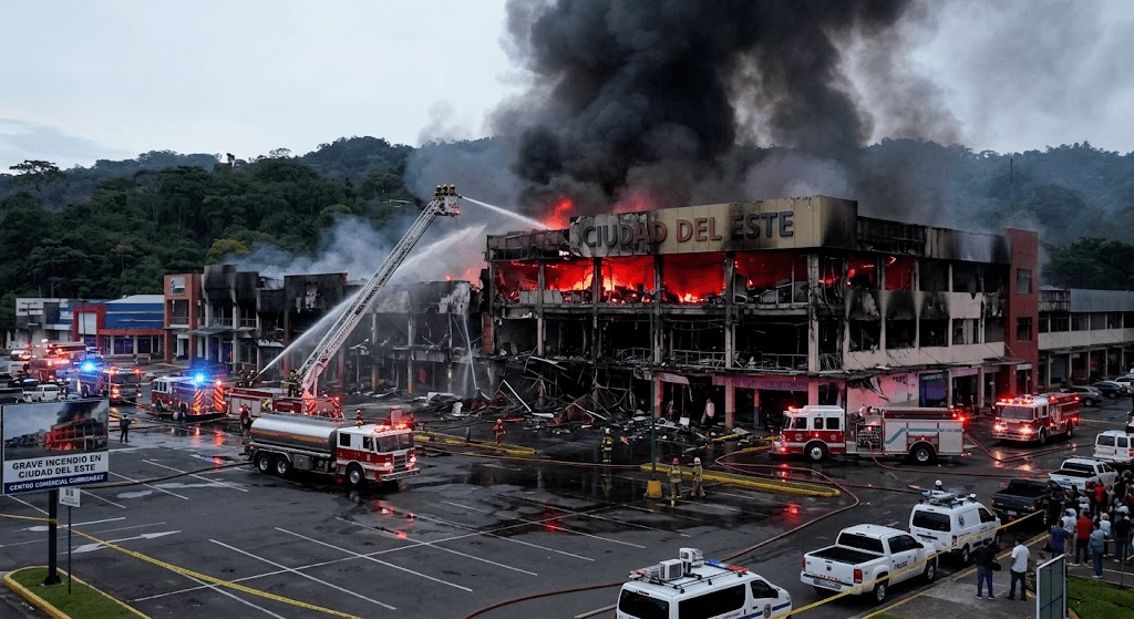 Inferno at Ciudad del Este: Devastating Fire Destroys Portions of Curridabat Shopping Center Inferno at Ciudad del Este: Devastating Fire Destroys Portions of Curridabat Shopping Center