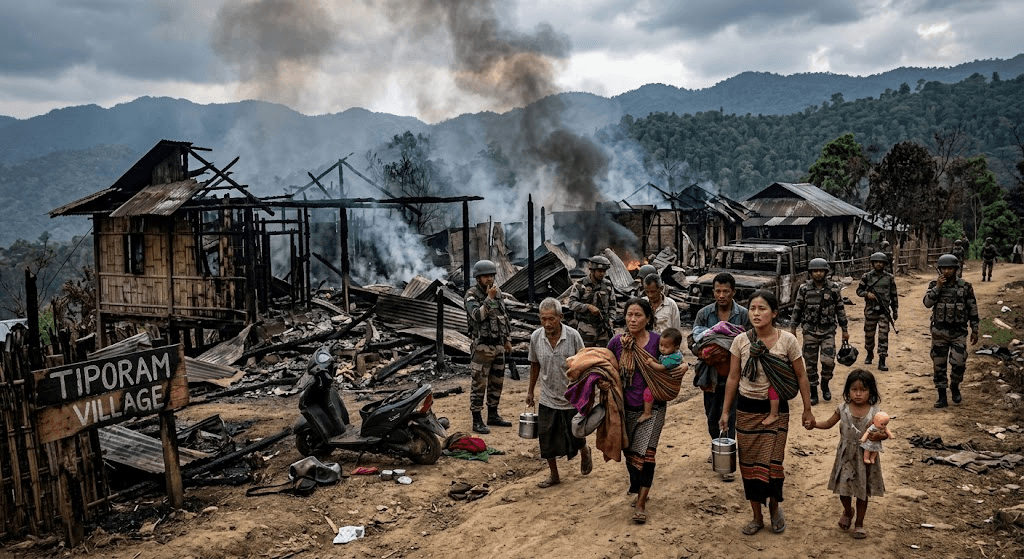 Fresh Violence in Manipur: 25 Houses Torched in Kangpokpi District Fresh Violence in Manipur: 25 Houses Torched in Kangpokpi District