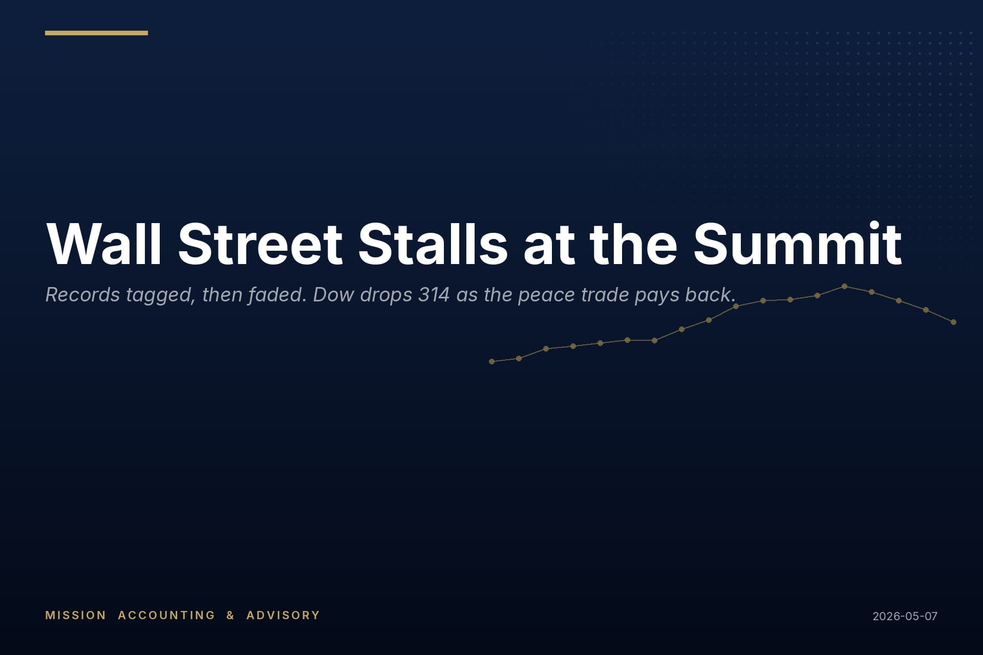 Wall Street Stalls at the Summit as the Iran Trade Gets Crowded Wall Street Stalls at the Summit as the Iran Trade Gets Crowded