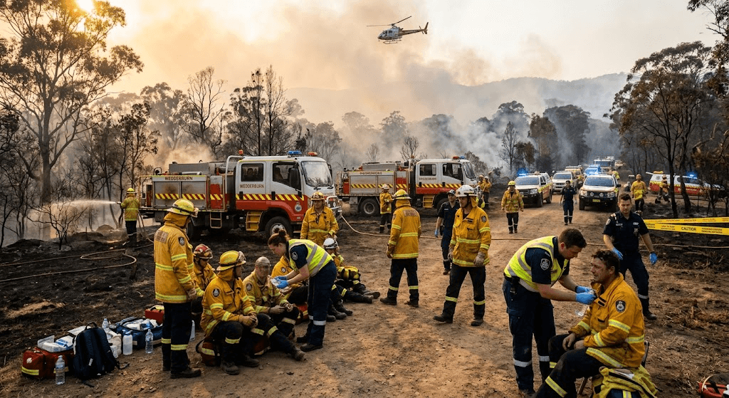 19 Treated as Wildfire Overruns Fire Trucks During Wedderburn Controlled Burn 19 Treated as Wildfire Overruns Fire Trucks During Wedderburn Controlled Burn