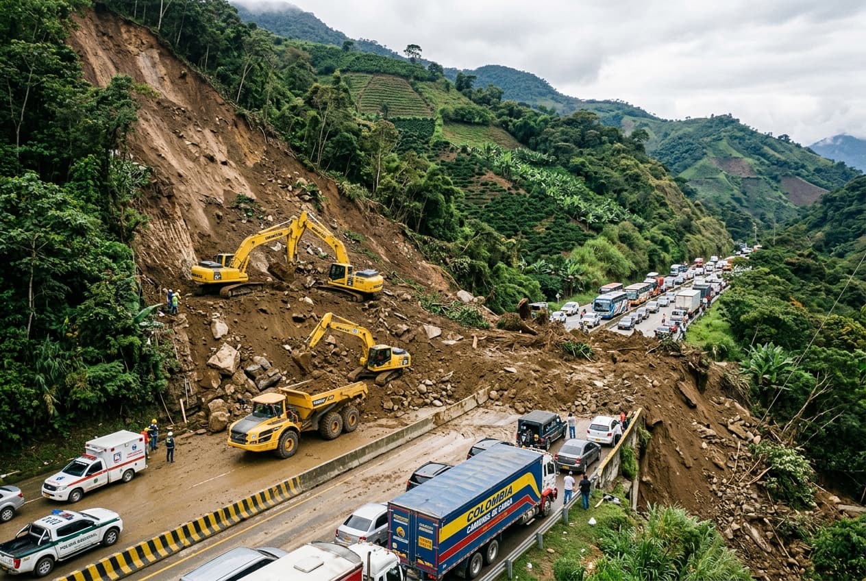 Critical Transport Disruption: Sudden Landslide Buries Major Colombia Highway, Forcing Emergency Clearance Operations Critical Transport Disruption: Sudden Landslide Buries Major Colombia Highway, Forcing Emergency Clearance Operations
