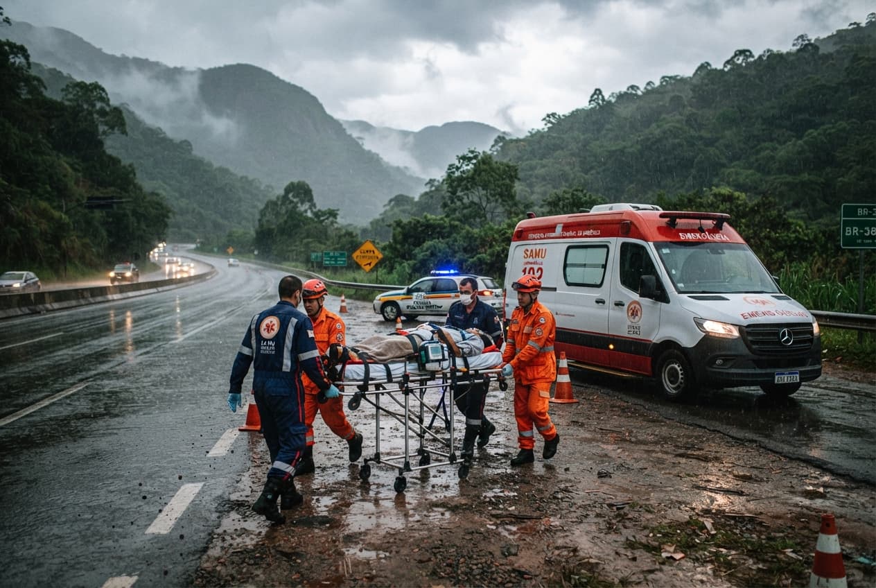 Fatal Bus Rollover in Minas Gerais: Five Killed After Vehicle Plunges Off Road Fatal Bus Rollover in Minas Gerais: Five Killed After Vehicle Plunges Off Road
