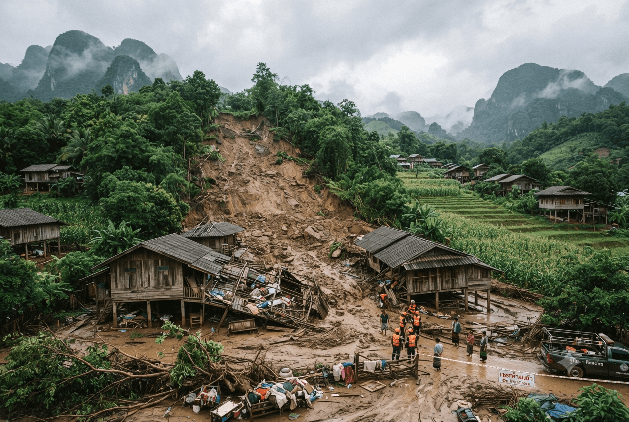 Mae Hong Son Tragedy: Two Villagers Die After Landslide Buries Homes During Heavy Rainfall Mae Hong Son Tragedy: Two Villagers Die After Landslide Buries Homes During Heavy Rainfall