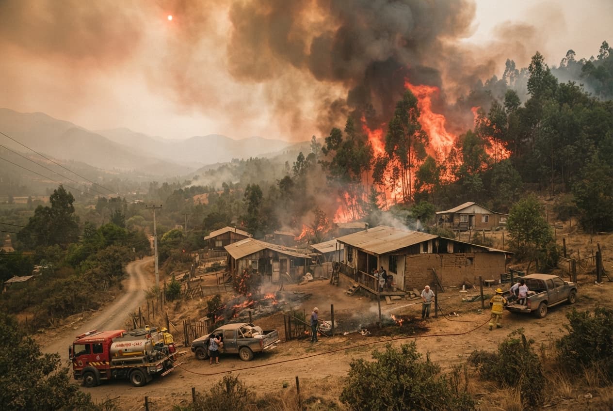 Central Chile Wildfires: Fast-Moving Blazes Destroy Multiple Dwellings and Leave Two Confirmed Dead Central Chile Wildfires: Fast-Moving Blazes Destroy Multiple Dwellings and Leave Two Confirmed Dead